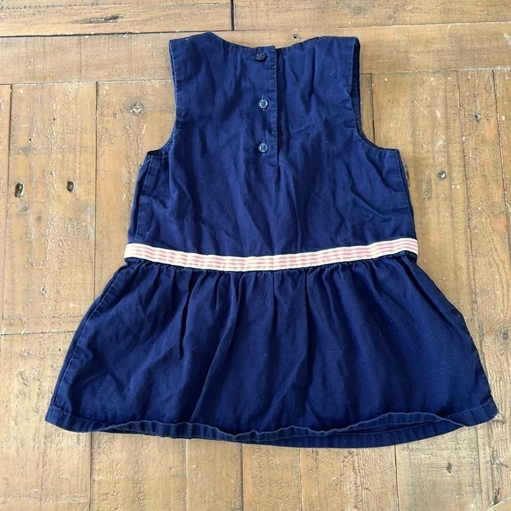 Janie and Jack navy nautical dress with grosgrain bow